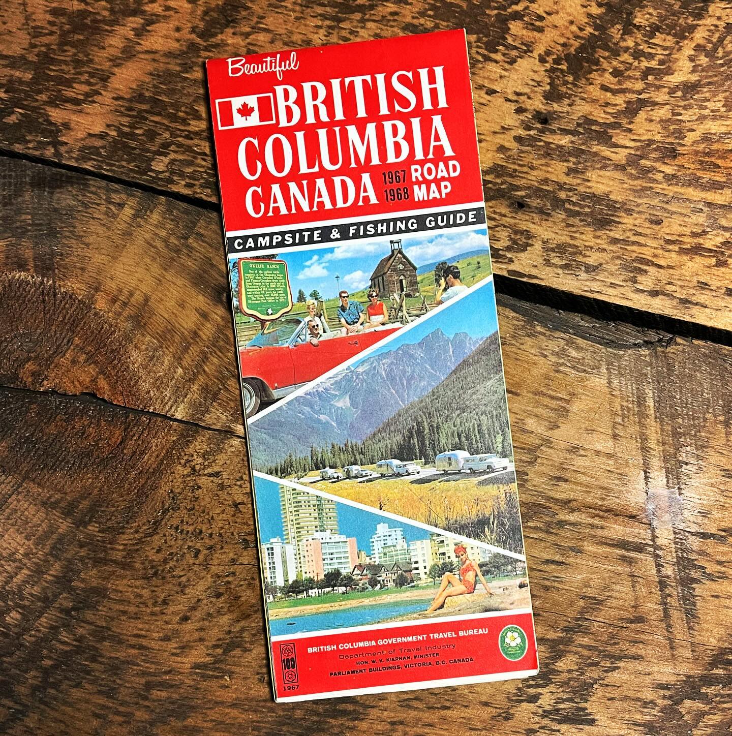 Vintage British Columbia Map 1967.