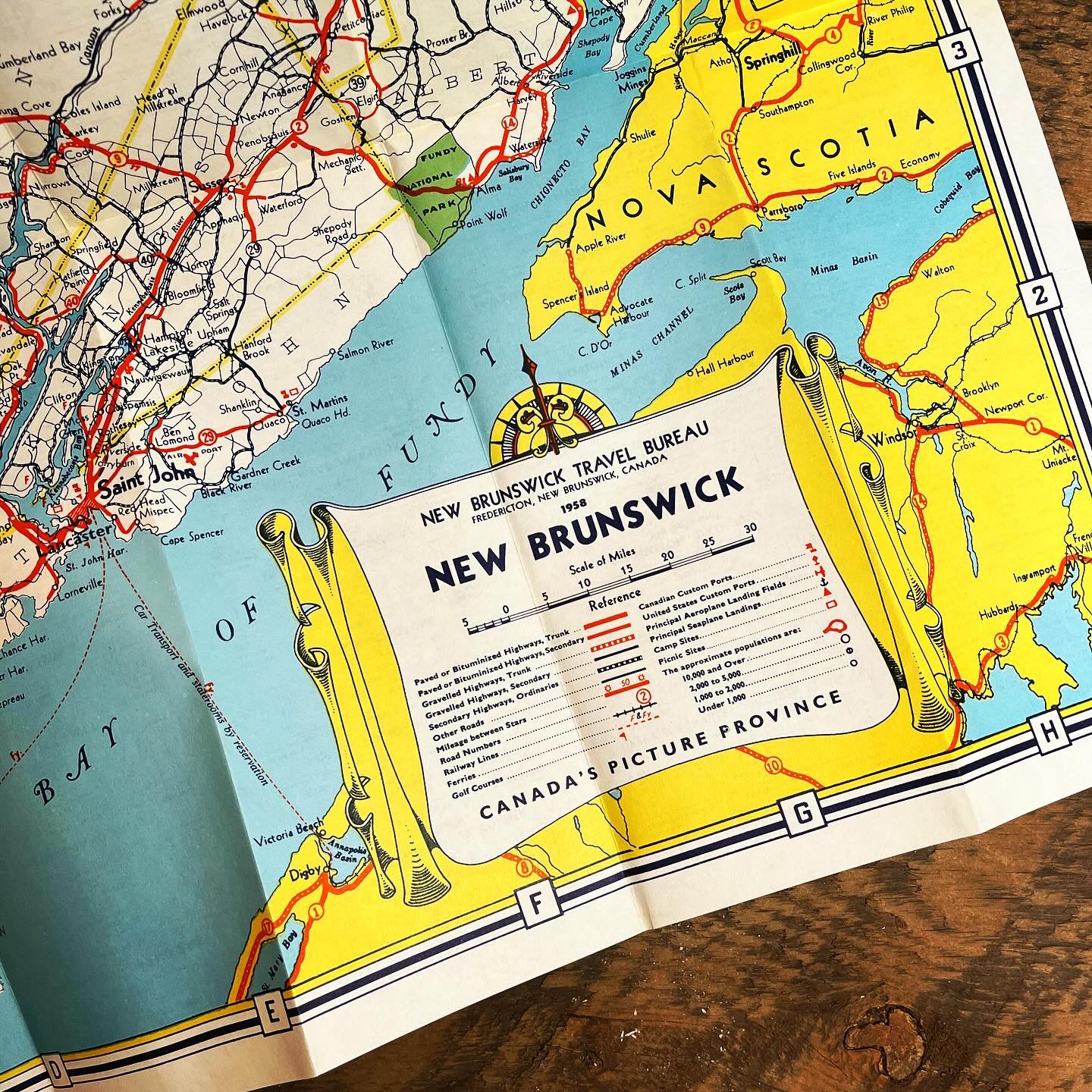 Vintage New Brunswick Tour Map (c1950)