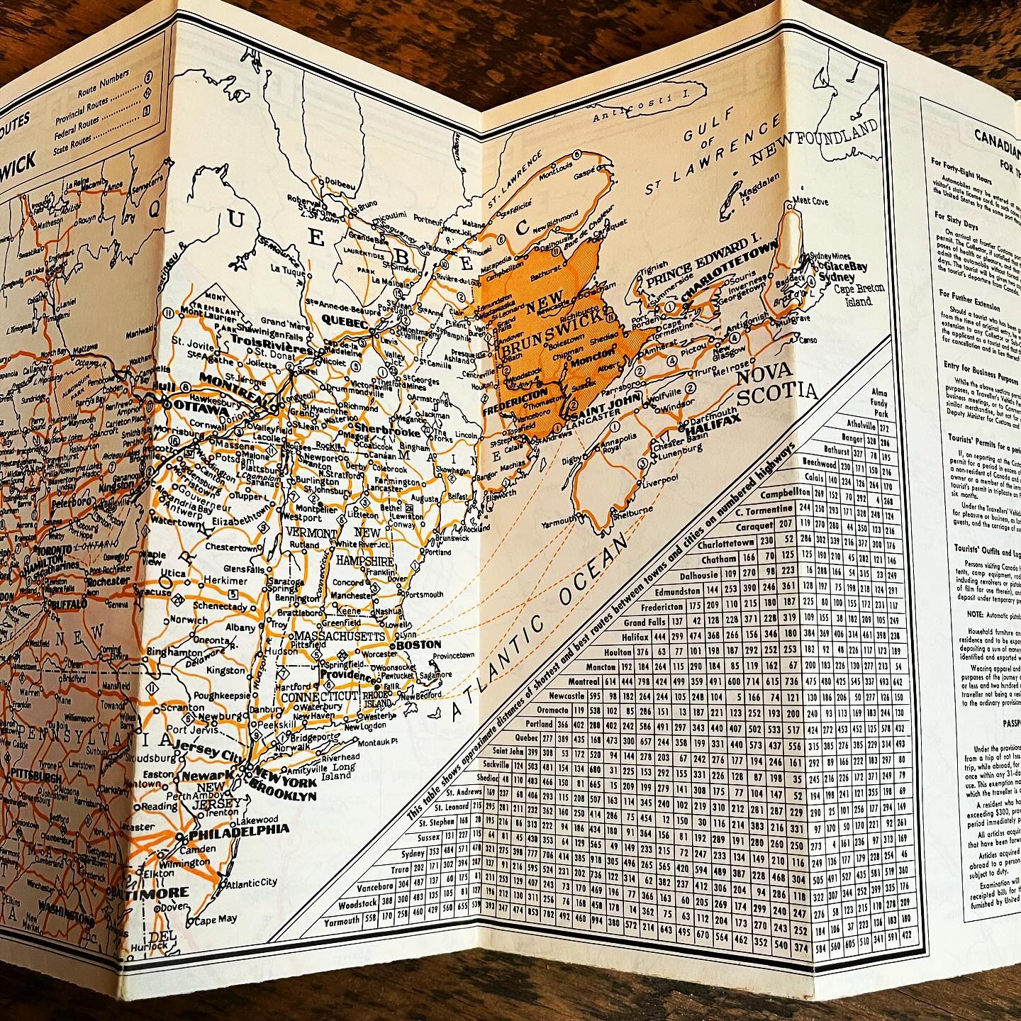 Vintage New Brunswick Tour Map (c1950)