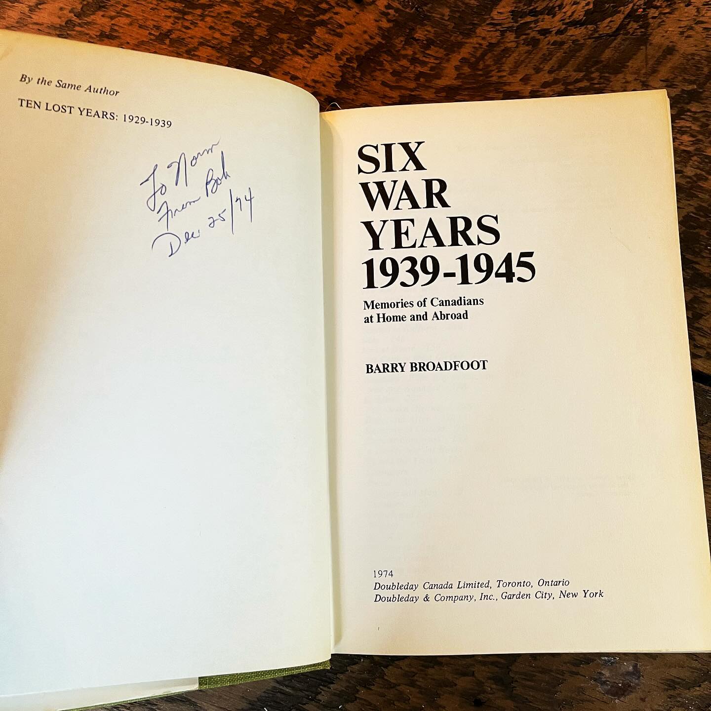 Vintage Six War Years 1939-1945 Book with Dustjacket