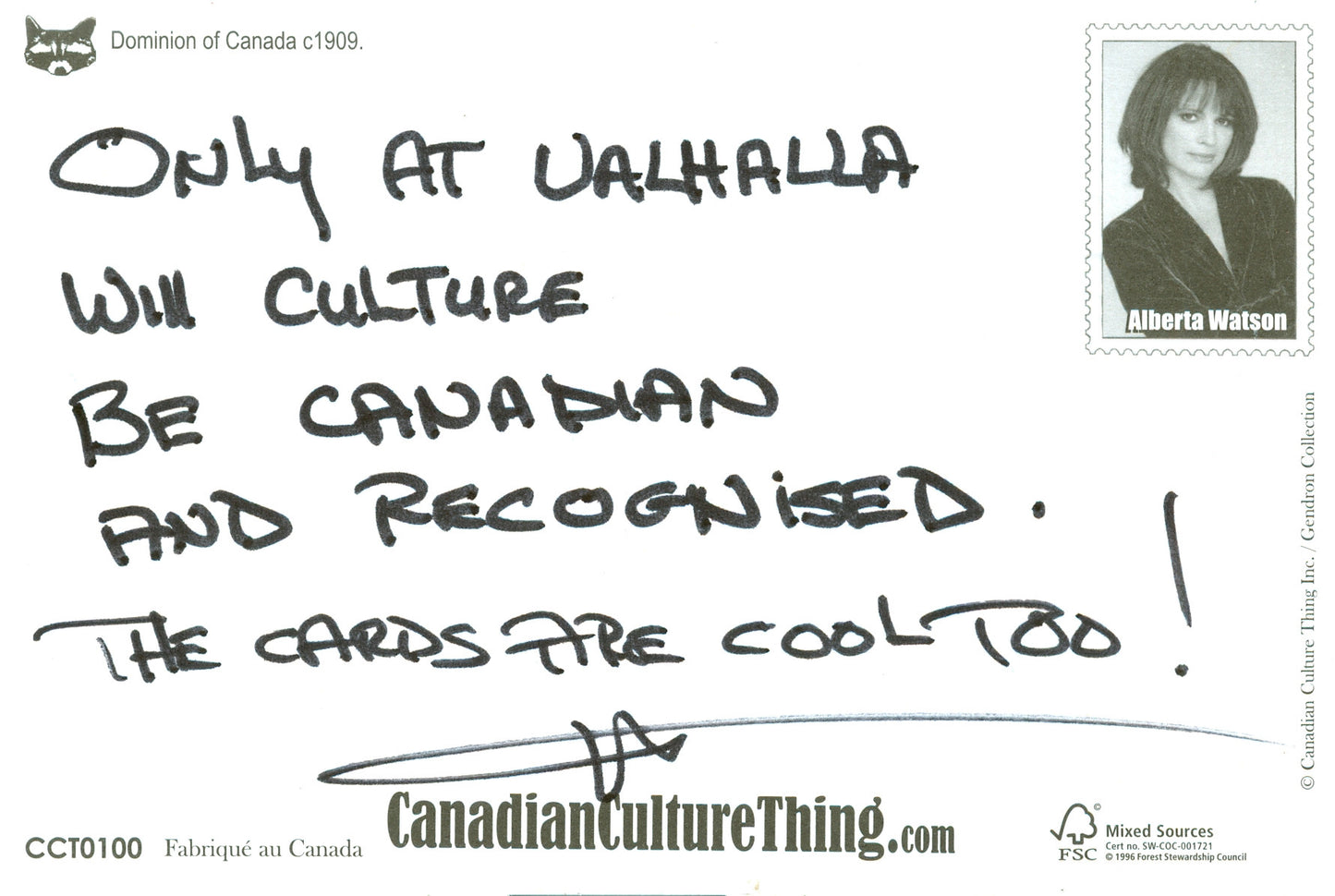 CCT0100 Dominion of Canada Crest c1909 Postcard