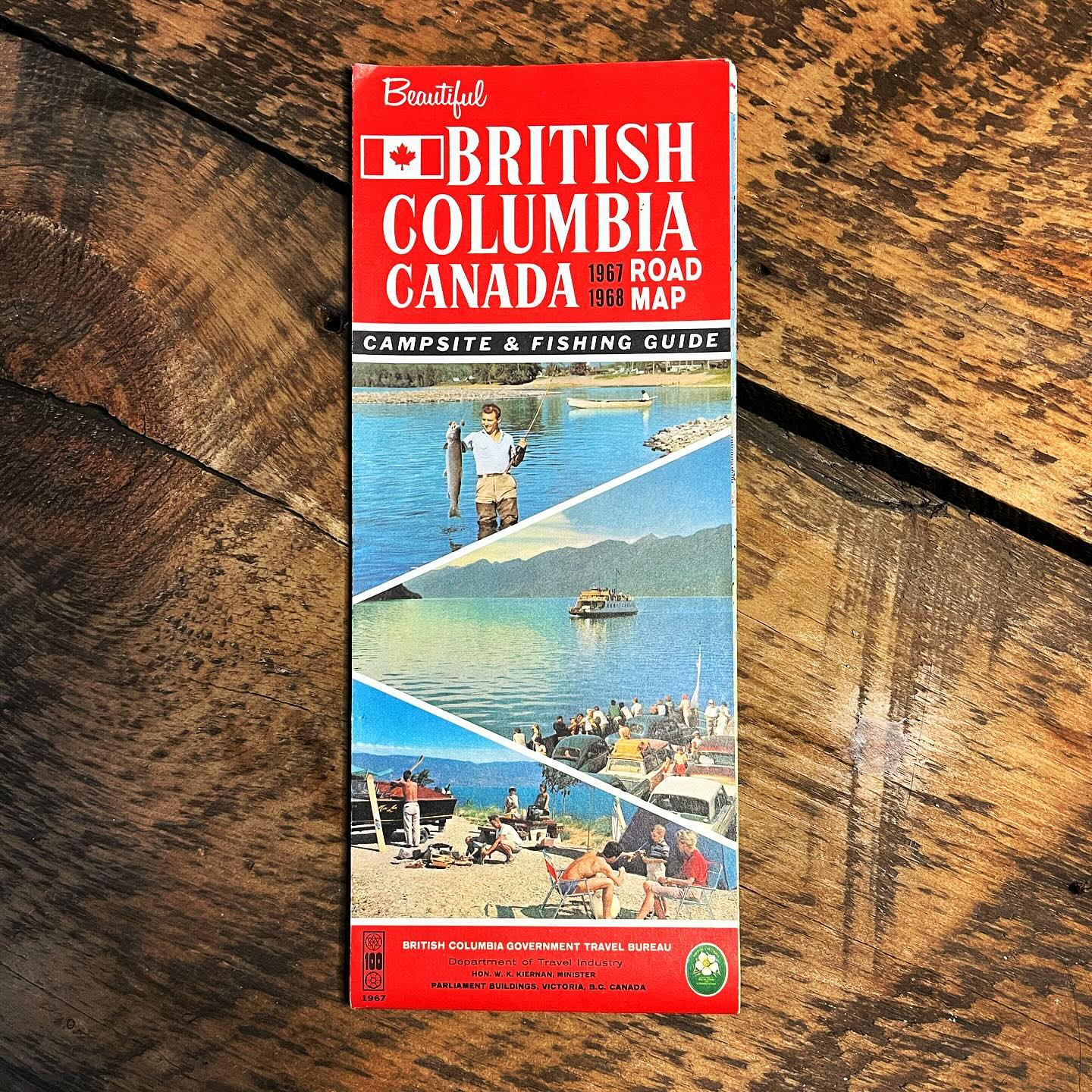 Vintage British Columbia Map 1967.