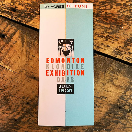 Vintage Edmonton Klondike Exhibition Days tri-fold pamphlet.