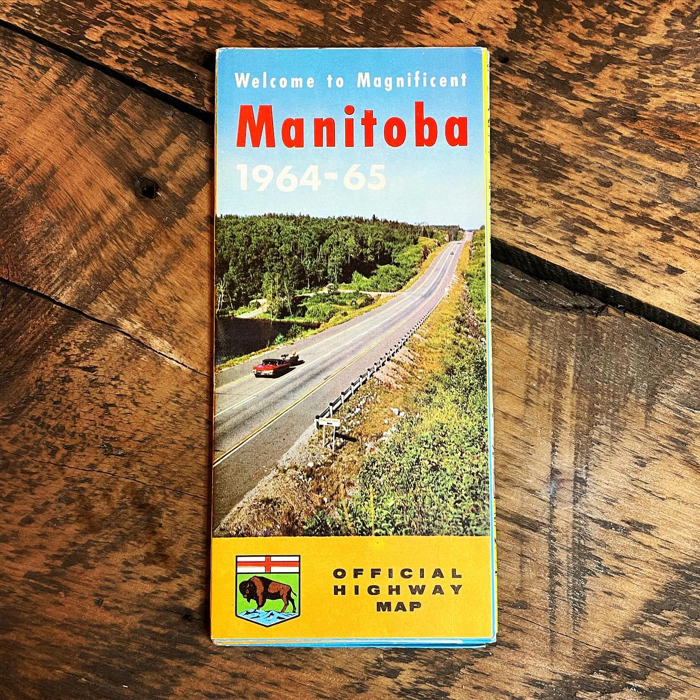 Vintage Province of Manitoba Map 1964-1965