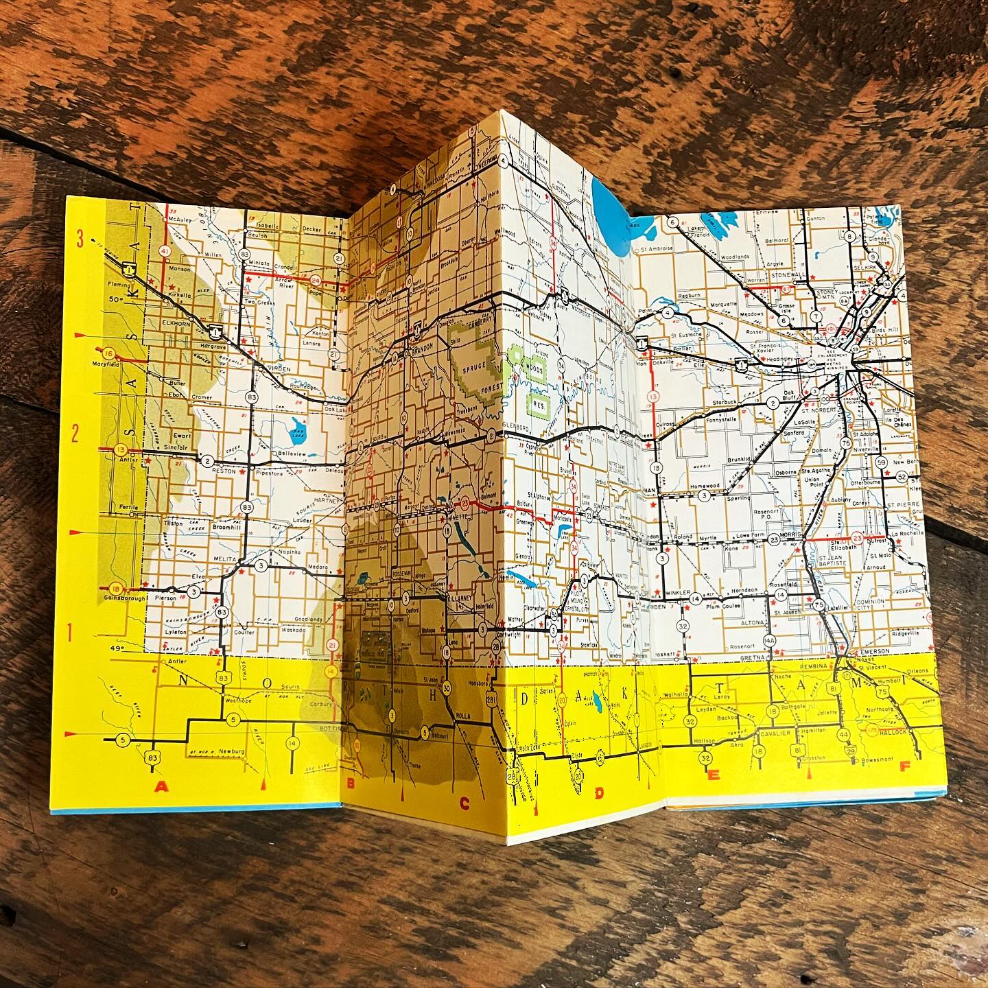 Vintage Province of Manitoba Map 1964-1965