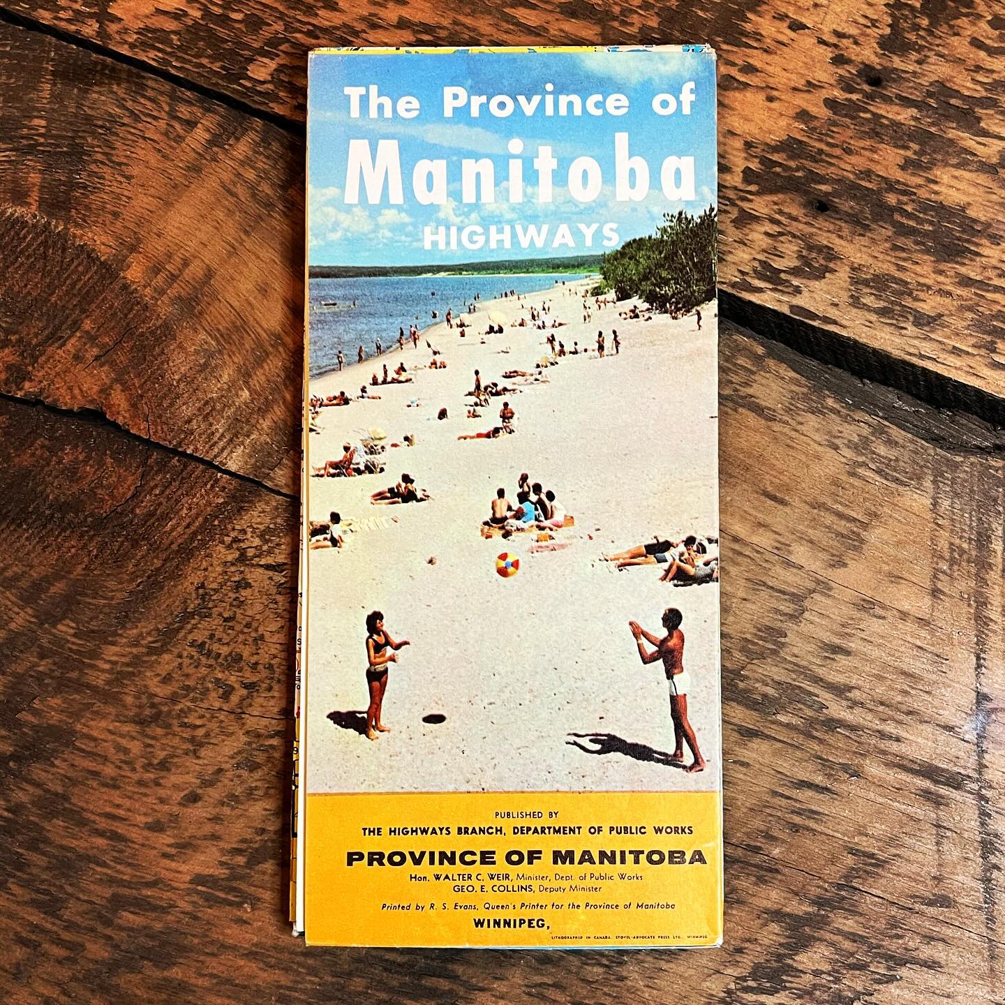Vintage Province of Manitoba Map 1964-1965
