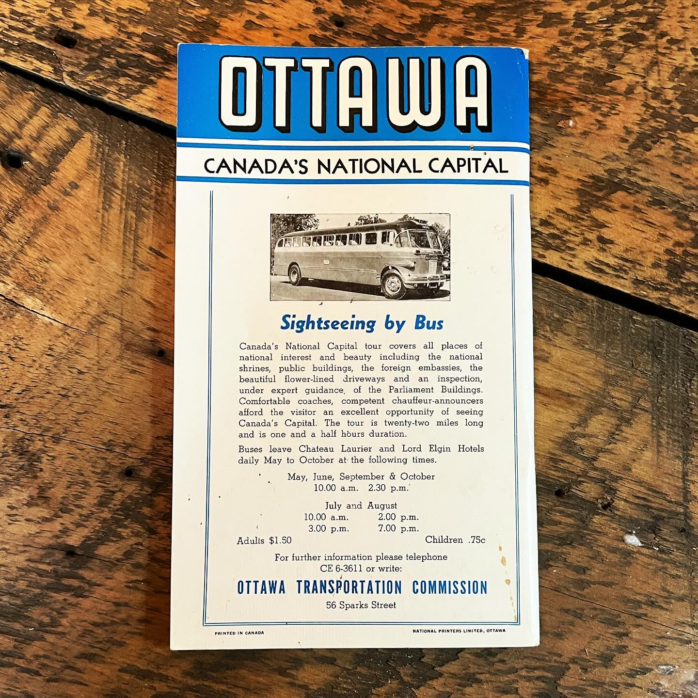 Vintage Ottawa tourist booklet 1957