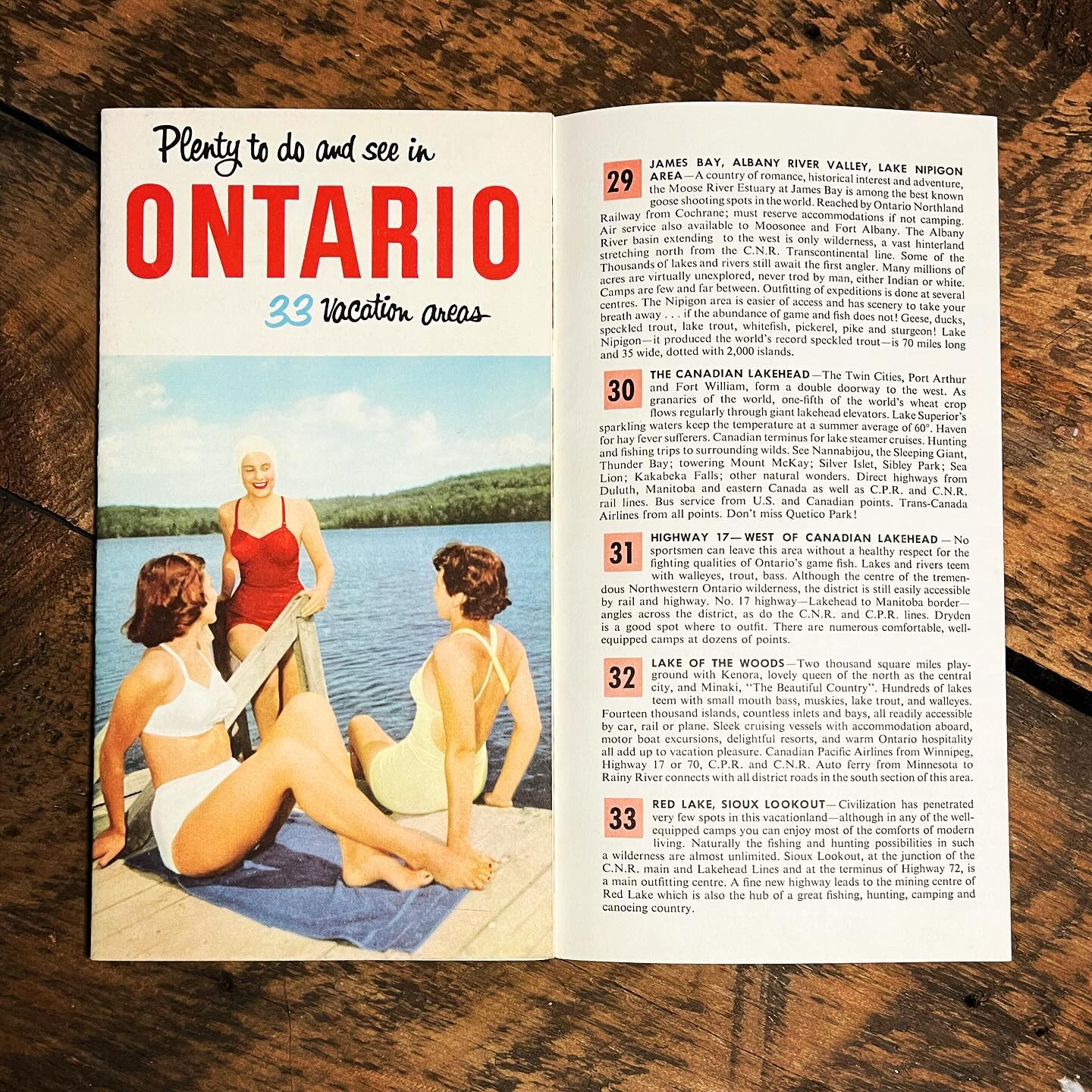 Vintage Plenty to See and Do in Ontario map (c1950).