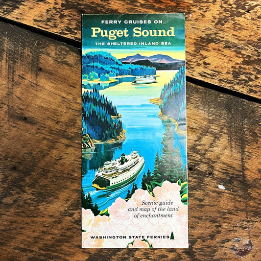Vintage Puget Sound Ferry Cruises Map