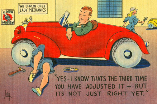 PC0008 Women Mechanic 1935 Postcard
