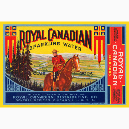 CCT0024 Royal Canadian Club Soda bottle labels c1930 Postcard