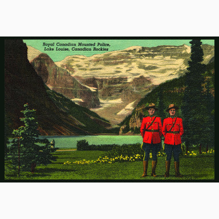 CCT0026 RCMP Mounties at Lake Louise Alberta c1935 Postcard