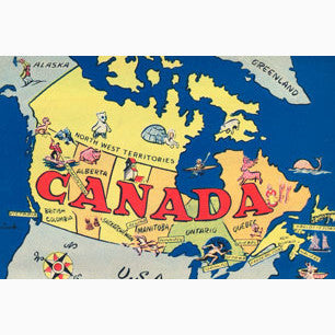 CCT0073 Animated Map of Canada Postcard