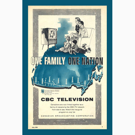 CCT0075 CBC National TV Launch Ad 1958 Postcard