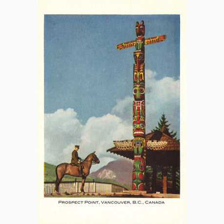 CCT0079 Totem Pole and RCMP Mountie Park Ranger c1910 Postcard