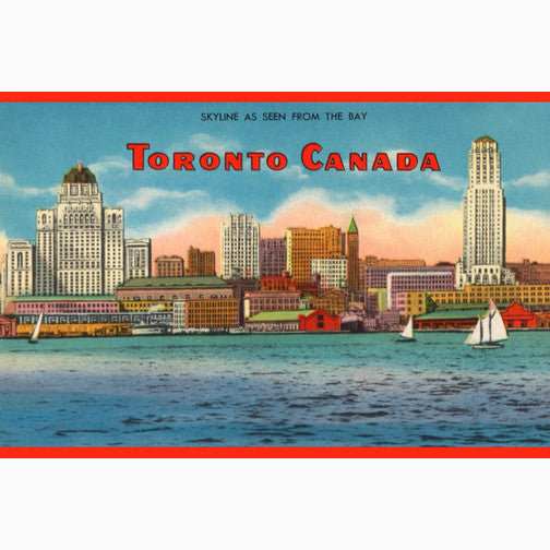 CCT0082 Toronto Skyline Illustration c1950 Postcard