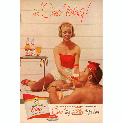 CCT0092 Brading Lager Ad 1958 Postcard