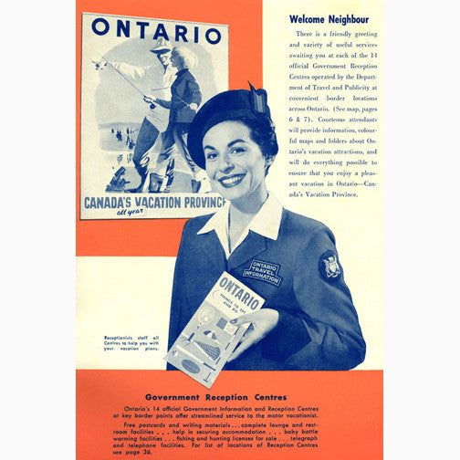 CCT0098 Welcome Neighbour Ontario Ad c1935 Postcard