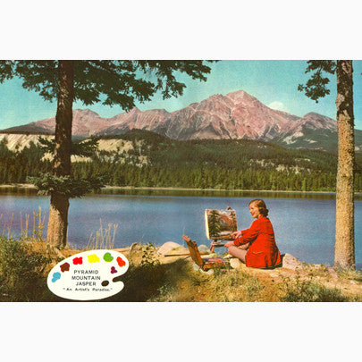 CCT0101 Painter at Pyramid Mountain Jasper Alberta 1952 Postcard