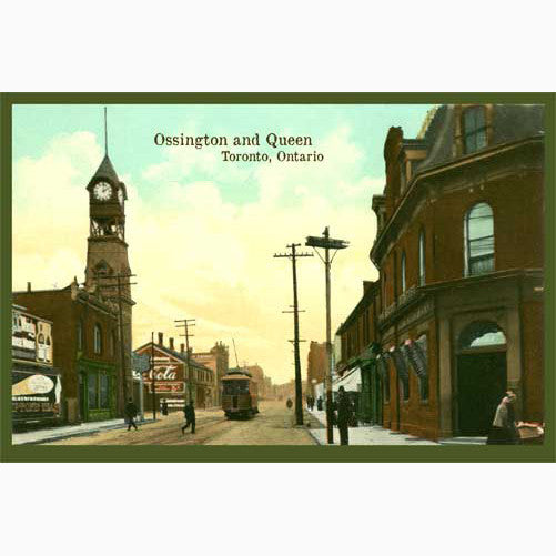 CCT0107 Ossington and Queen St West Toronto 1909 Postcard