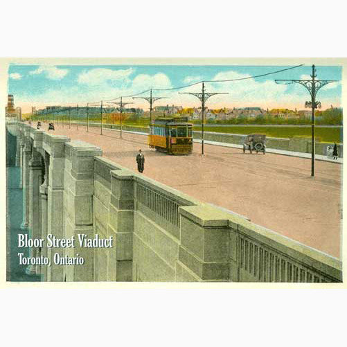 CCT0108 Bloor Viaduct with Streetcar c1919 Postcard