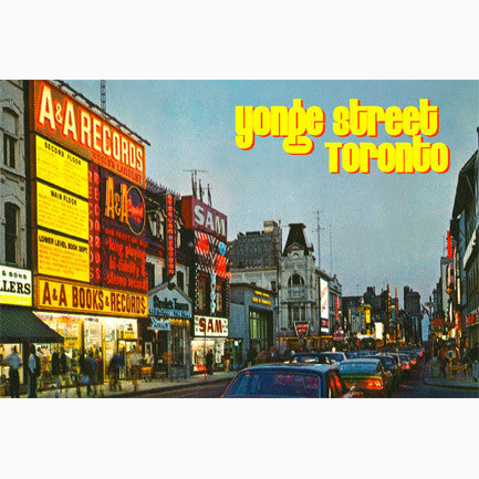 CCT0112 A&A Records and Sam the Record Man Yonge St Toronto 1971 Postcard