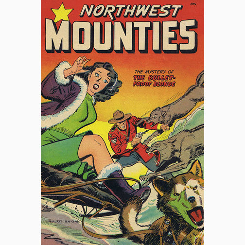 CCT0119 Northwest Mounties Comic Book Cover 1948 Postcard