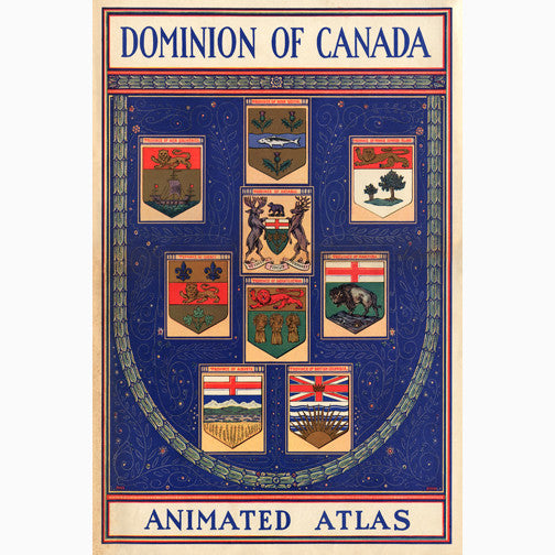 CCT0123 Dominion of Canada Animated Atlas Cover c1920 Postcard