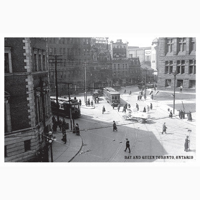 CCT0134 Bay and Queen Streets with Streetcars Toronto 1923 Postcard