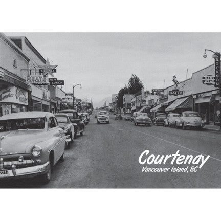 CCT0144 Downtown Courtenay Vancouver Island BC 1952 Postcard