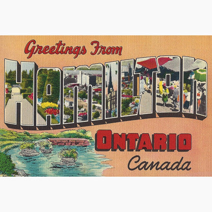 CCT0153 Greetings from Hamilton Ontario c1950 Large Letter Postcard