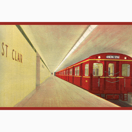 CCT0159 Toronto TTC Red Subway Train c1954 Postcard