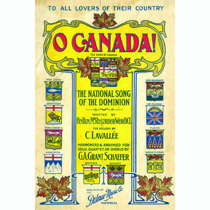 CCT0177 O Canada Sheet Music Cover c1939 Postcard