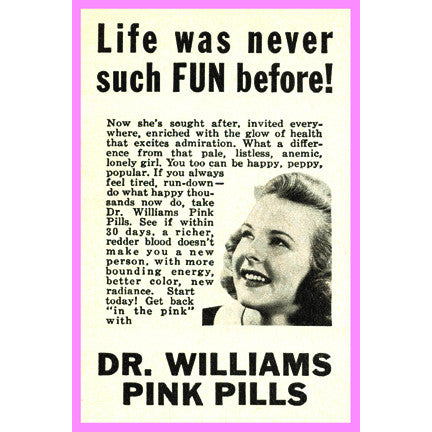 CCT0191 Pink Pills for Pale People ad 1953 Postcard