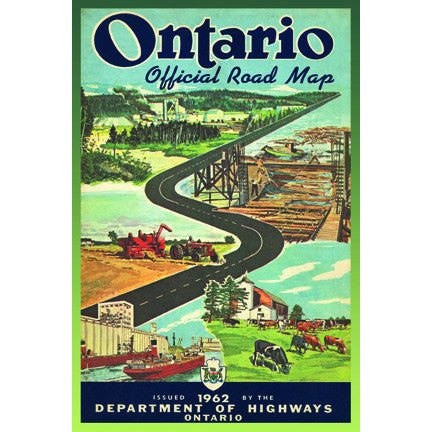 CCT0193 Ontario Road Map Cover 1962 Postcard