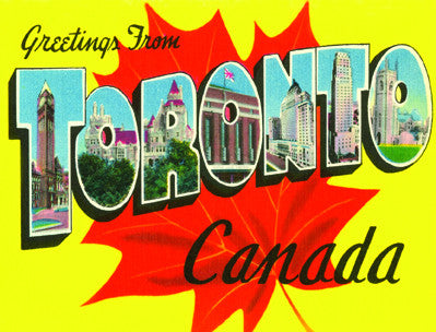 CCTNC0003 Greetings from Toronto Yellow Large Letter Notecard