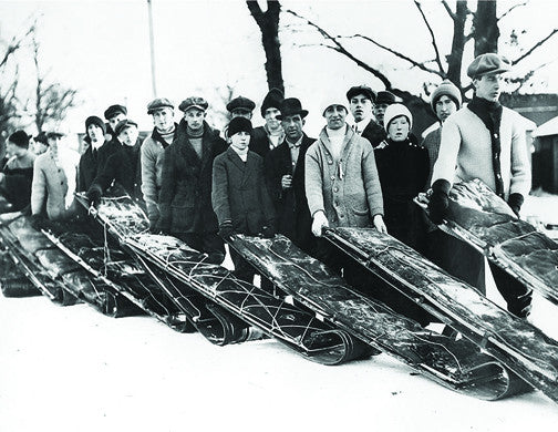 CCTXM0018 Toboggan Enthusiasts in High Park c1915 Toronto Christmas Card